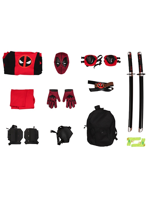 Movie Deadpool & Wolverine Halloween Cosplay Deadpool Teenager Hoodie Costume Set Without Shoes