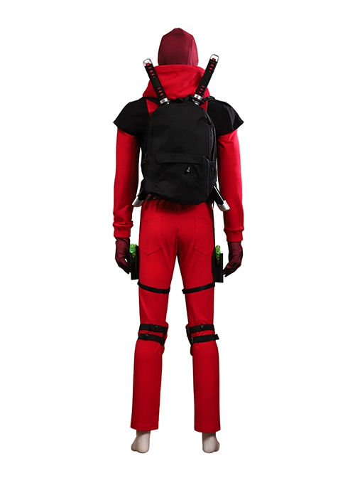 Movie Deadpool & Wolverine Halloween Cosplay Deadpool Teenager Hoodie Costume Set Without Shoes