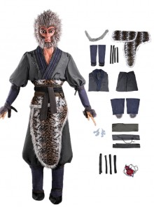 Game Black Myth Wukong Halloween Cosplay Wukong Tiger Hide Loincloth Skirt Costume Full Set