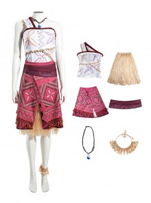 Anime Movie Animated Moana 2 Halloween Cosplay Moana Costume Set Without Shoes