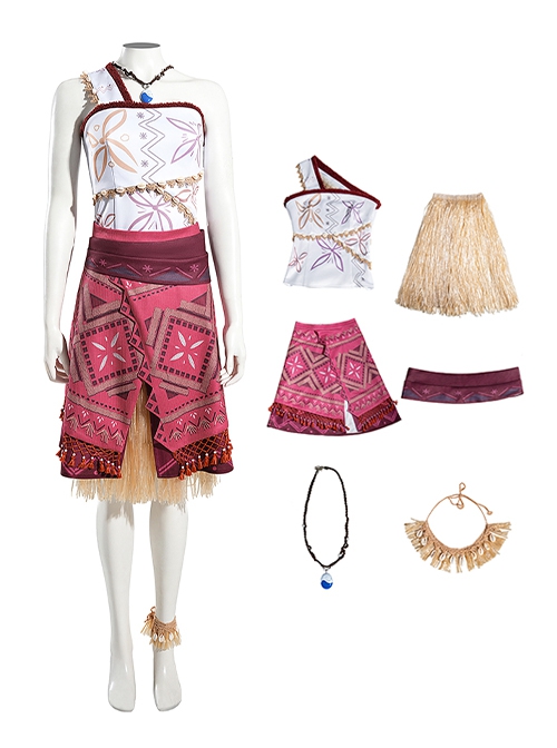 Anime Movie Animated Moana 2 Halloween Cosplay Moana Costume Set Without Shoes