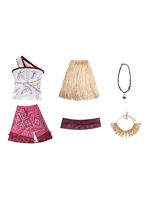 Anime Movie Animated Moana 2 Halloween Cosplay Moana Costume Set Without Shoes