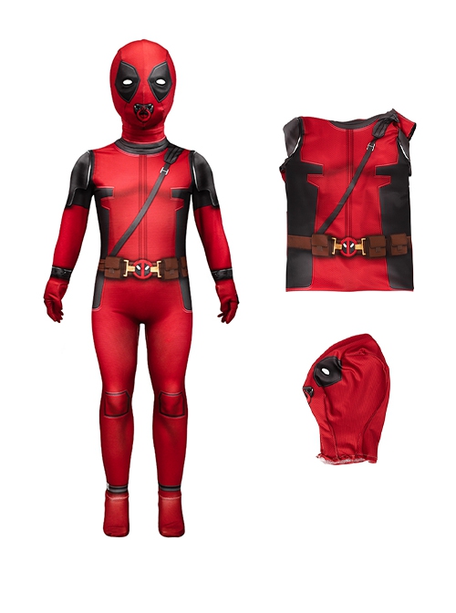 Movie Deadpool & Wolverine Halloween Cosplay Baby Deadpool Children Bodysuit Costume Set