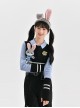 Zootopia Rabbit Officer Uniform Judy Blue Fall Winter Leisure Kawaii Fashion Shirt Vest Pants Set