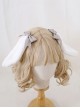 Cute Girl Versatile Daily Bowknot Fluffy Lop Rabbit Sweet Lolita Side Clip Headdress