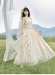 Greek Goddess Murtha Apricot 3D Flower Holy Fairy Lace Tassel Classic Lolita Sleeveless Dress