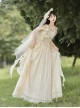 Greek Goddess Murtha Apricot 3D Flower Holy Fairy Lace Tassel Classic Lolita Sleeveless Dress