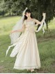 Greek Goddess Murtha Apricot 3D Flower Holy Fairy Lace Tassel Classic Lolita Sleeveless Dress