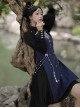 Butterfly Dream Series Chinoiserie Miao Nationality Silver Jewelry Daily Elegant Improved Hanfu Blue Long Sleeve Dress