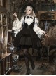 Dawn Witch Series Retro College Style Elegant Gothic Lolita Gorgeous Ruffles Sleeve Shirt Sundress Cross Wizard Hat Set