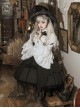 Dawn Witch Series Retro College Style Elegant Gothic Lolita Gorgeous Ruffles Sleeve Shirt Sundress Cross Wizard Hat Set