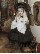 Dawn Witch Series Retro College Style Elegant Gothic Lolita Gorgeous Ruffles Sleeve Shirt Sundress Cross Wizard Hat Set