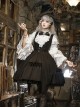 Dawn Witch Series Retro College Style Elegant Gothic Lolita Gorgeous Ruffles Sleeve Shirt Sundress Cross Wizard Hat Set