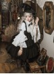 Dawn Witch Series Retro College Style Elegant Gothic Lolita Gorgeous Ruffles Sleeve Shirt Sundress Cross Wizard Hat Set