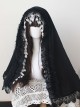 Holy Elegant Dark Nun Halloween Cosplay Gorgeous Lace Tassel Gothic Lolita Kerchief Headdress