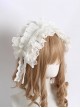 French Elegance White Ruffles Lace Soft Girl Doll Sense Bowknot Classic Lolita Headband