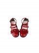 Merulu Series Ruffle Decoration Cute Lace Shoelaces Bowknot Sweet Lolita Mary Jane Low Heel Shoes