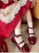 Merulu Series Ruffle Decoration Cute Lace Shoelaces Bowknot Sweet Lolita Mary Jane Low Heel Shoes