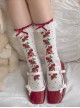 Fairy Tale Style Strawberry Print Ruffles Lace Ribbon Bowknot Polka Dots Sweet Lolita Short Socks