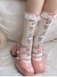 Fairy Tale Style Strawberry Print Ruffles Lace Ribbon Bowknot Polka Dots Sweet Lolita Short Socks