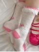 Fairy Tale Style Strawberry Print Ruffles Lace Ribbon Bowknot Polka Dots Sweet Lolita Short Socks