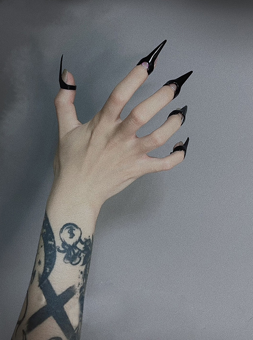 Devil Fingertips Dark Halloween Cool Open Ring Gothic Punk Y2K Cat Paw Decoration Nail Armors