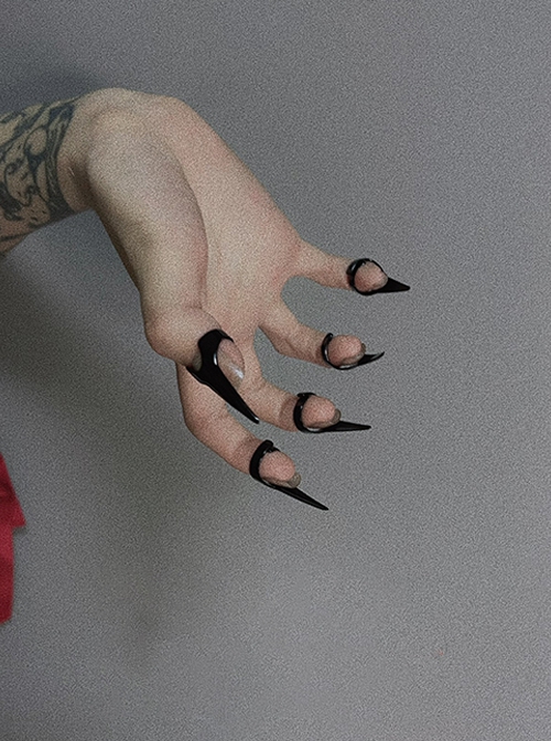 Devil Fingertips Dark Halloween Cool Open Ring Gothic Punk Y2K Cat Paw Decoration Nail Armors