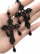 Bloody Cross Series Dark Black Gothic Punk Lolita Subculture Fashionable Cross Pendant Earrings