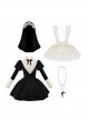 Noble Nun Maid Dark Sweet Gothic Lolita Wide Lace Apron Short Dress Bow Brooch Headband Set