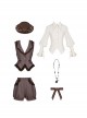 Manchester City Past Events Series British Style Brown Ouji Fashion Gentleman Collar Shirt Vest Shorts Hat Necklace Set