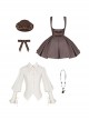 Manchester City Past Events Series Brown Elegant Classic Lolita British Style Sleeveless Short Dress Shirt Necklace Set