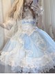 The Little Mermaid Series Gorgeous Flower Wedding Blue Glitter Ribbon Mesh Yarn Lace Ruffles Sweet Lolita Dress