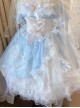 The Little Mermaid Series Gorgeous Flower Wedding Blue Glitter Ribbon Mesh Yarn Lace Ruffles Classic Lolita Dress