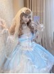 The Little Mermaid Series Gorgeous Flower Wedding Blue Glitter Ribbon Mesh Yarn Lace Ruffles Classic Lolita Dress