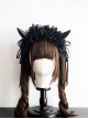 Handmade Sweet Cool Dark Halloween Ruffles Lace Cosplay Cute Devil Horns Gothic Lolita Headband