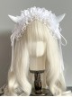 Handmade Sweet Cool Dark Halloween Ruffles Lace Cosplay Cute Devil Horns Gothic Lolita Headband