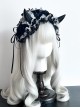 Handmade Sweet Cool Dark Halloween Ruffles Lace Cosplay Cute Devil Horns Gothic Lolita Headband