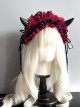 Handmade Sweet Cool Dark Halloween Ruffles Lace Cosplay Cute Devil Horns Gothic Lolita Headband