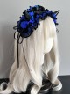 Handmade Sweet Cool Dark Halloween Ruffles Lace Cosplay Cute Devil Horns Gothic Lolita Headband