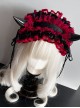 Handmade Sweet Cool Dark Halloween Ruffles Lace Cosplay Cute Devil Horns Gothic Lolita Headband