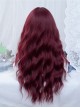 Halloween Demon Dark Witch Burgundy Red Mid Split Fluffy Long Curly Hair Gothic Lolita Wig