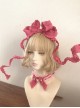 Fairy Tale Style Cute Rose Pink Velvet Cake Ruffles Wrinkles Bowknot Sweet Lolita Accessory Headband