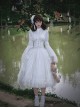 Requiem Series Cute Retro Ghost Doll Little Ghost White Gothic Lolita Long Sleeves Dress Fishbone Girdle Set