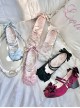 Little Kate Series Cute Mercerized Satin Lacquered Sweet Cat Ears Bowknot Lolita Round Toe Low Heel Shoes