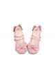 Little Kate Series Cute Mercerized Satin Lacquered Sweet Cat Ears Bowknot Lolita Round Toe Low Heel Shoes