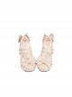 Little Kate Series Cute Mercerized Satin Lacquered Sweet Cat Ears Bowknot Lolita Round Toe Low Heel Shoes