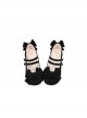 Little Kate Series Cute Mercerized Satin Lacquered Sweet Cat Ears Bowknot Lolita Round Toe Low Heel Shoes