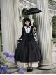 Sleepless Night Series Black White Contrast Small Turtleneck Classic Lolita Soft Velvet Ruffles Long Sleeves Dress