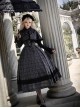 Letterhead Series British Style Autumn Winter Black Plaid Elegant Gothic Lolita Bustier Sundress Shawl Shirt Set