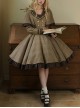 Baker Street Past Series Brown British College Style Fake Two Pieces School Lolita Long Sleeves Dress